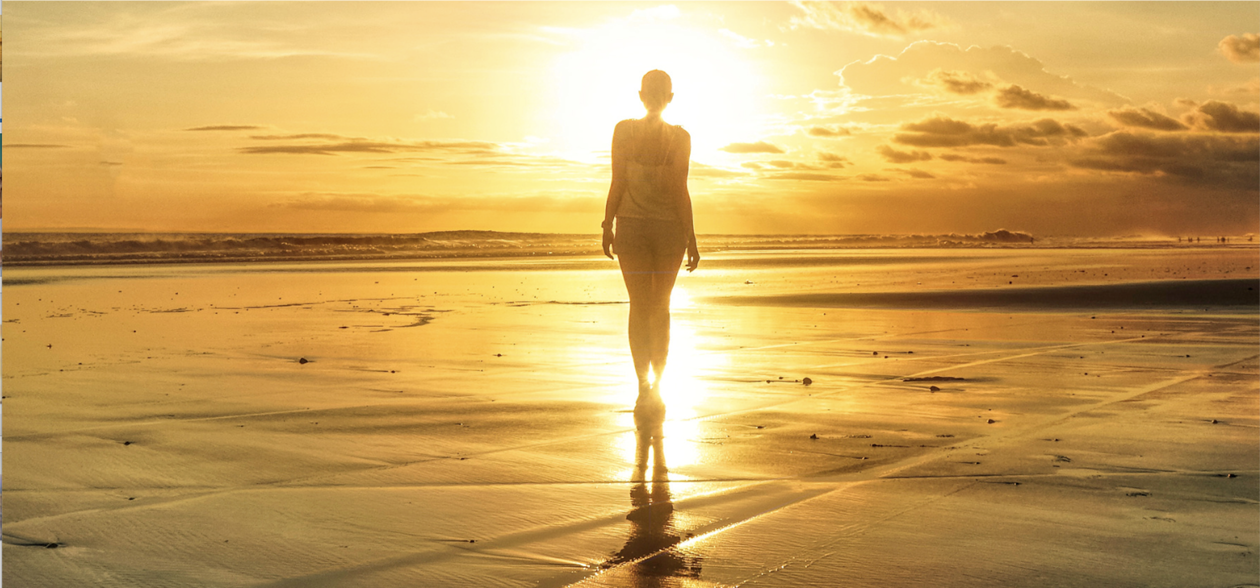 silhouette of woman on beach. 